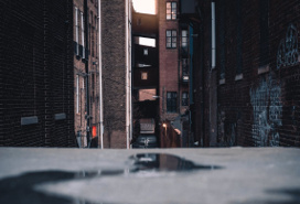 wet street alley